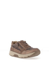 Caprice Wide Fit Reptile Printed Metallic Trainers, Beige