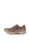 Caprice Wide Fit Reptile Printed Metallic Trainers, Beige