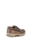 Caprice Wide Fit Reptile Printed Metallic Trainers, Beige