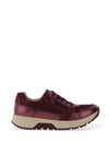 Caprice Wide Fit Reptile Printed Metallic Trainers, Wine