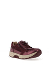 Caprice Wide Fit Reptile Printed Metallic Trainers, Wine
