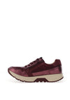 Caprice Wide Fit Reptile Printed Metallic Trainers, Wine