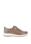 Caprice Pebbled Leather Trainers, Taupe