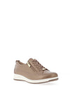 Caprice Pebbled Leather Trainers, Taupe