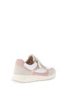 Caprice Wide Fit Leather Colour Block Trainers, Neutral