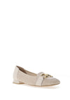 Caprice Wide Fit Woven Flat Loafers, Cream