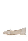 Caprice Wide Fit Woven Flat Loafers, Cream