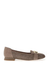 Caprice Wide Fit Woven Flat Loafers, Brown