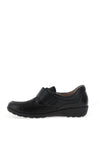Caprice Wide Fit Leather Velcro Shoes, Black