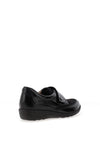Caprice Wide Fit Patent Leather Velcro Shoes, Black Combo