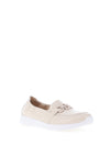 Caprice Wide Fit Patent Leather Slip On Loafers, Nude