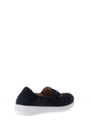 Caprice Wide Fit Suede Slip On Loafers, Navy