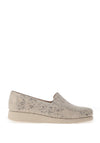 Caprice Wide Fit Soft Leather Comfort Shoes, Cream