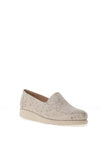 Caprice Wide Fit Soft Leather Comfort Shoes, Cream