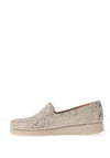 Caprice Wide Fit Soft Leather Comfort Shoes, Cream