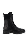 Caprice Suede & Leather Biker Boots, Black