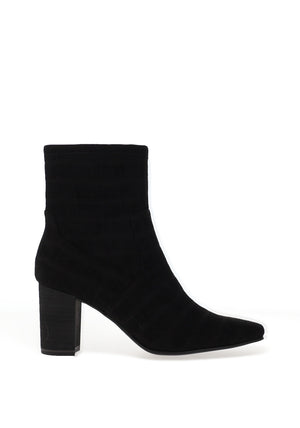 Caprice Croc Print Heeled Ankle Boots, Black