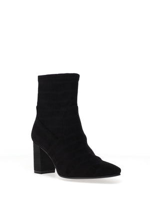 Caprice Croc Print Heeled Ankle Boots, Black