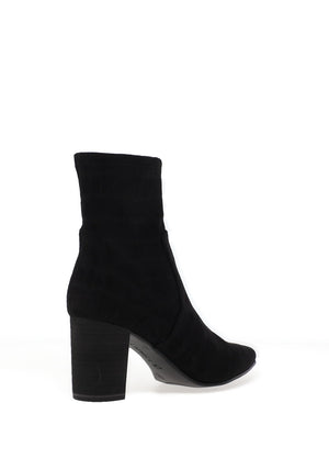 Caprice Croc Print Heeled Ankle Boots, Black