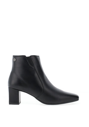 Caprice Square Toe Heeled Ankle Boots, Black
