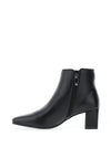 Caprice Square Toe Heeled Ankle Boots, Black