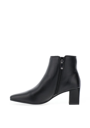 Caprice Square Toe Heeled Ankle Boots, Black