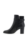 Caprice Leather Multi Strap High Heeled Boots, Black