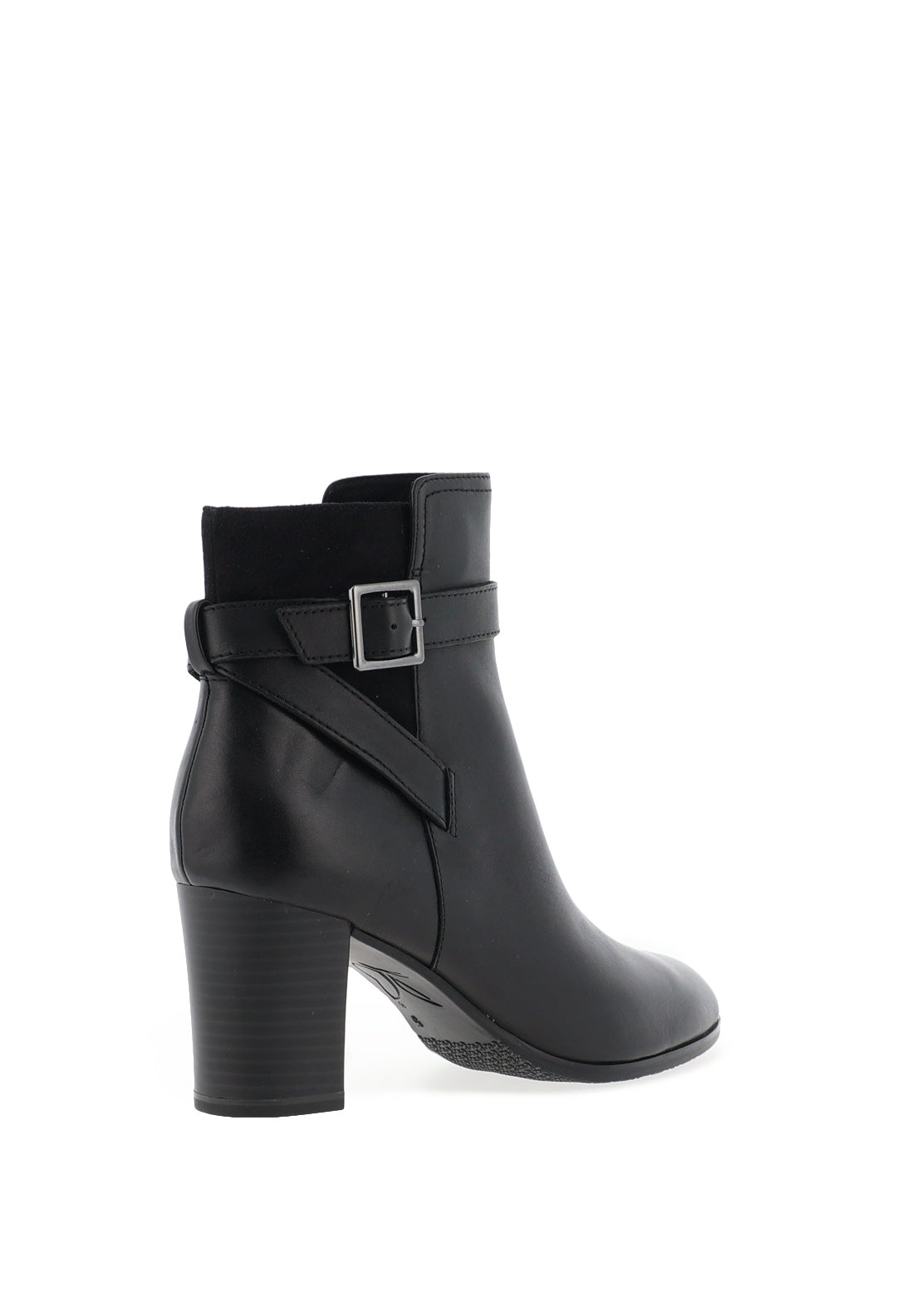Caprice Leather Multi Strap High Heeled Boots, Black