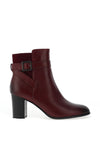 Caprice Leather Multi Strap High Heeled Boots, Wine