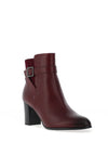 Caprice Leather Multi Strap High Heeled Boots, Wine