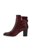 Caprice Leather Multi Strap High Heeled Boots, Wine