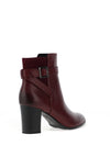 Caprice Leather Multi Strap High Heeled Boots, Wine