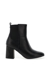 Caprice Leather Geo Heeled Boots, Black