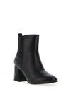 Caprice Leather Geo Heeled Boots, Black