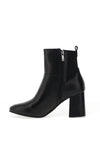 Caprice Leather Geo Heeled Boots, Black
