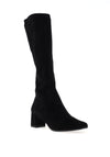 Caprice Knee High Heeled Boots, Black