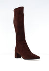 Caprice Wide Fit Knee-High Sock Boot, Dark Brown