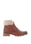 Caprice Leather Faux Fur Trimmed Boots, Cognac