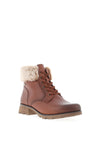 Caprice Leather Faux Fur Trimmed Boots, Cognac