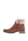 Caprice Leather Faux Fur Trimmed Boots, Cognac