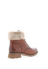 Caprice Leather Faux Fur Trimmed Boots, Cognac