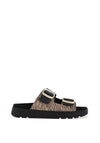 Caprice Leather Double Strap Mule Sandals, Black