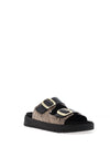 Caprice Leather Double Strap Mule Sandals, Black