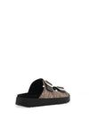 Caprice Leather Double Strap Mule Sandals, Black