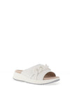 Caprice Leather Chain Slip on Sandals, White