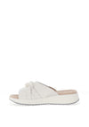 Caprice Leather Chain Slip on Sandals, White