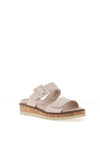 Caprice Wide Fit Patent Leather Platform Mule Sandals, Cream