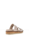 Caprice Wide Fit Patent Leather Platform Mule Sandals, Cream