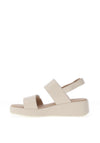 Caprice Nappa Leather Dual Strap Leopard Sandals, Off White