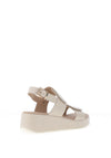 Caprice Nappa Leather Dual Strap Leopard Sandals, Off White